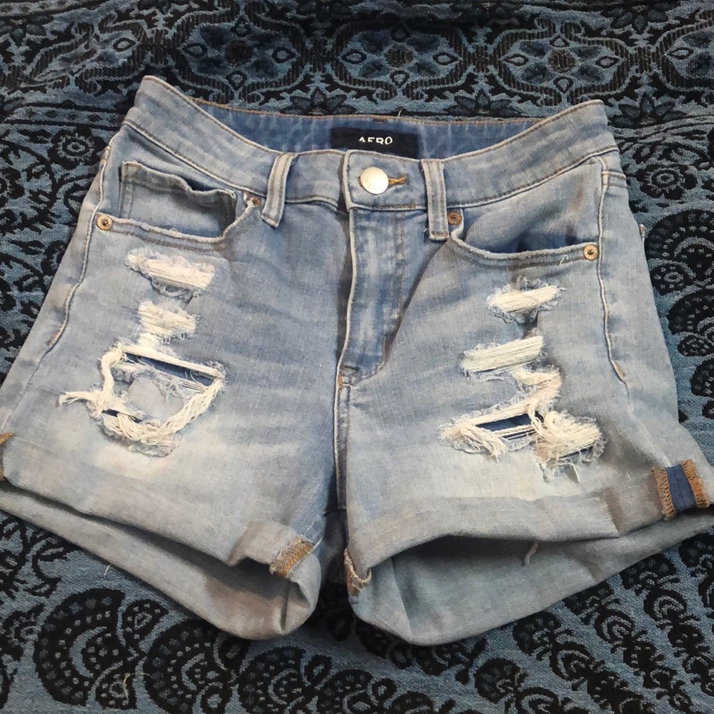 AERO high rise distressed shorts